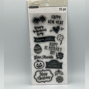 Recollections - Clear Stamp - Set of 15 - Holidays - New